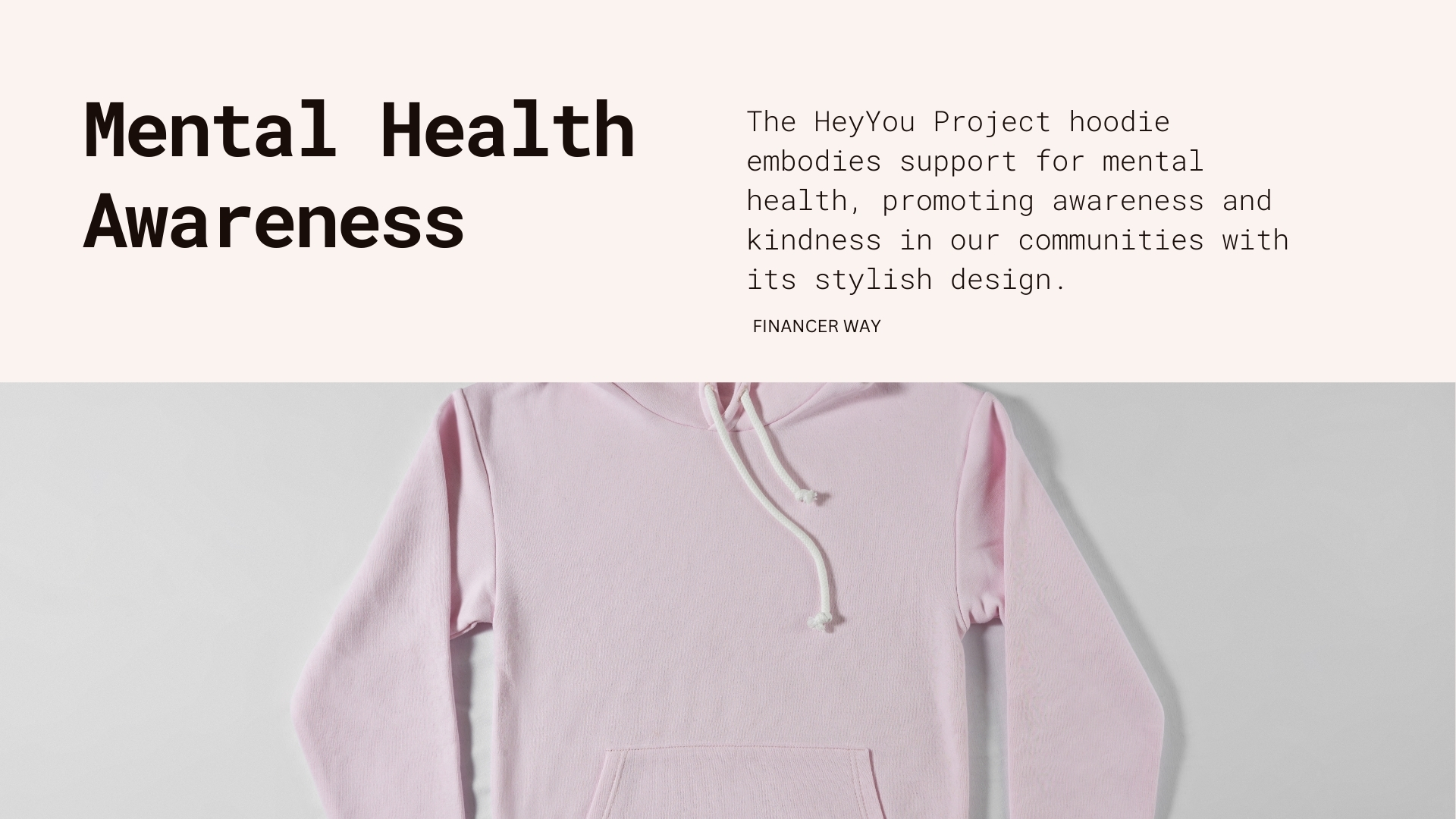 HeyYou Project Mental Health Matters Embroidered Hoodie - Light Pink